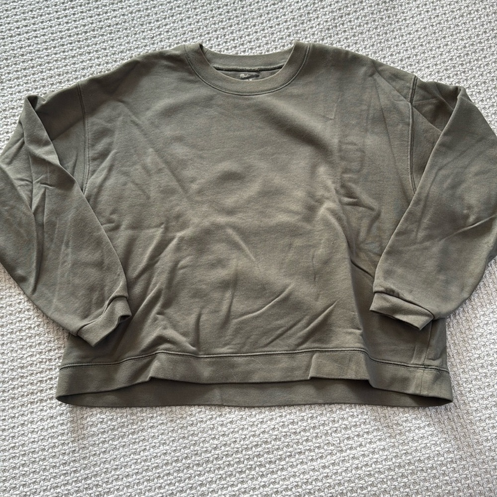 Madewell green crop top  Crewneck sweatshirt